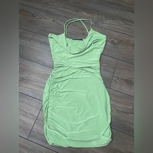 Sabora Green Cowl Neck Bodycon Dress - MEDIUM